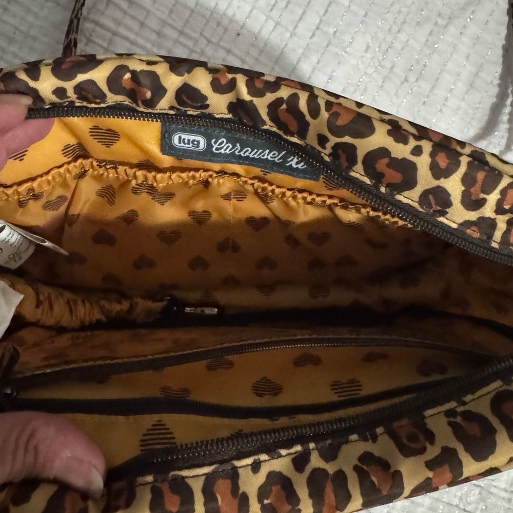 Lug Leopard Print Quilted Crossbody Bag - Brown - Picture 3 of 8